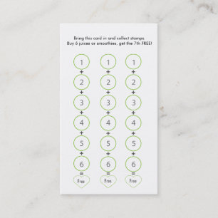 Smoothie & Juice Bar Business Card Loyalty Card