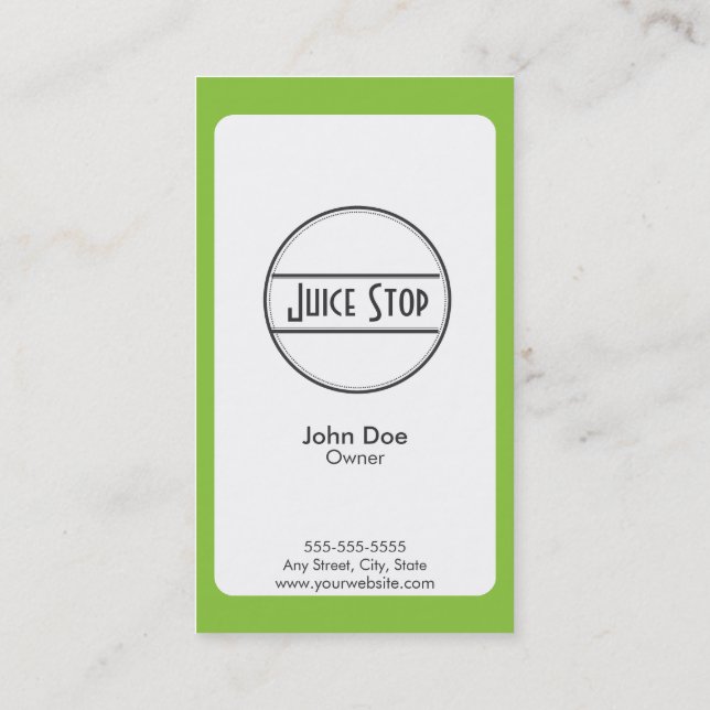Smoothie & Juice Bar Business Card Loyalty Card (Back)