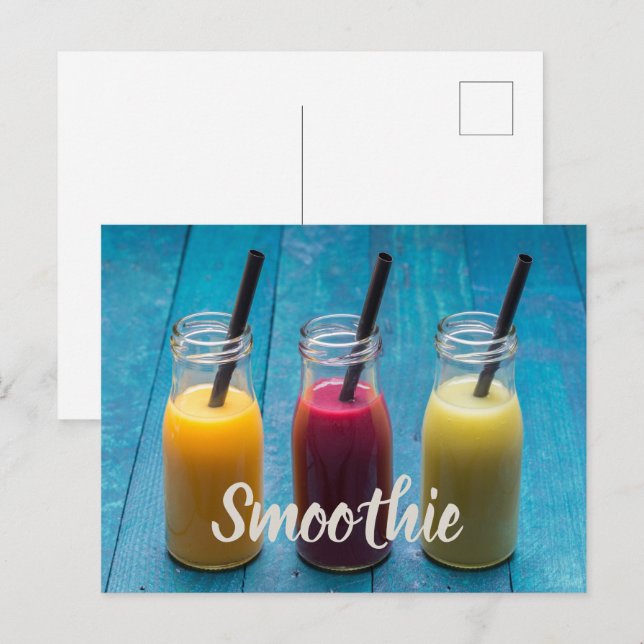 Smoothie juice drink mango orange kiwi gift holiday postcard (Front/Back)