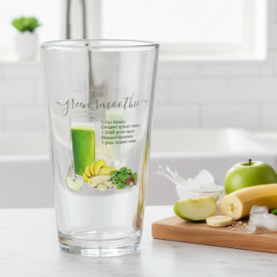 Smoothie Watercolor Recipe Juice Fruit Green Glass