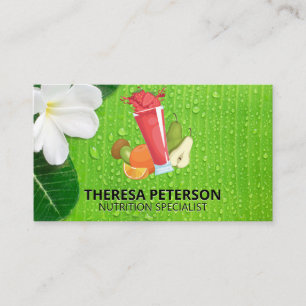 Smoothies Drinks   Green Leaf Business Card