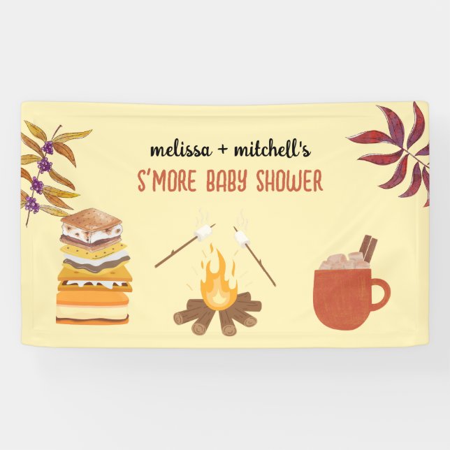 Smore baby shower campfire toasted marshmallow banner (Horizontal)