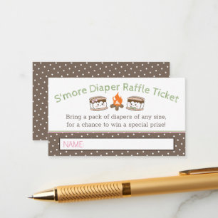 S'more baby shower diaper raffle ticket enclosure card