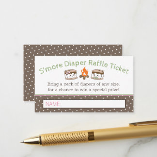 S'more baby shower diaper raffle ticket enclosure card