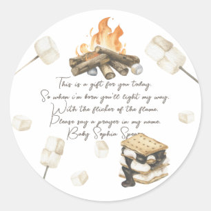 S'more baby shower - Prayer candle label
