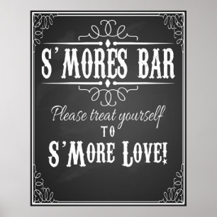 S'More Bar chalkboard wedding party print