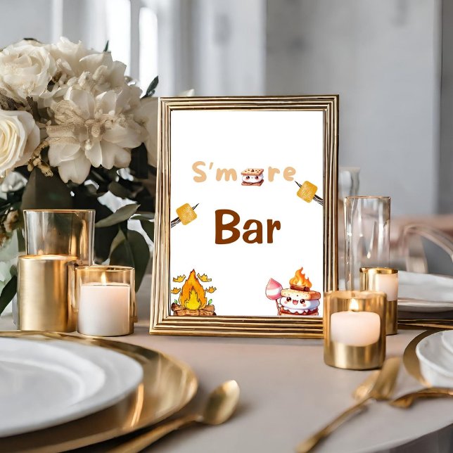 S'more Bar Menu Sign Smore Bar S'mores Station Out (Creator Uploaded)
