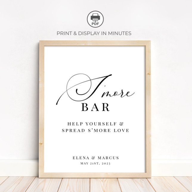 S'more Bar Wedding Elegant Modern Poster (Creator Uploaded)