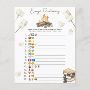 S'more bonfire baby shower Emoji picture game