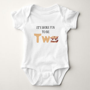 S'more Bonfire Smore To Be Two Baby 2nd Birthday Bodysuit