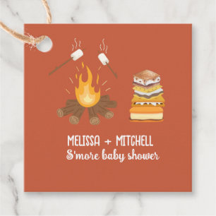 Smore campfire baby shower thank you  favour tags
