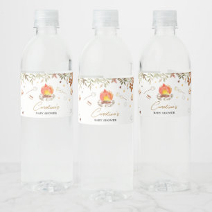 S'more Campfire Baby Shower Water Bottle Label