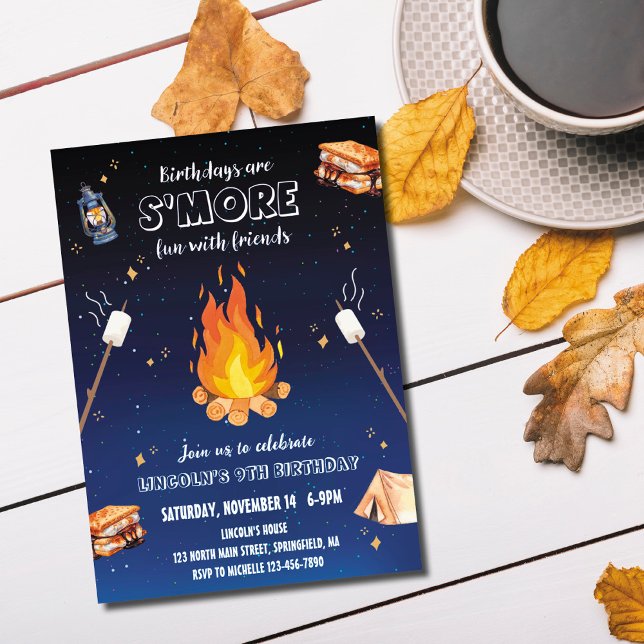 S'more Campfire Birthday Party Invitation (Creator Uploaded)