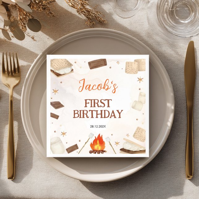 S'more Campfire Birthday Party Napkins (Creator Uploaded)