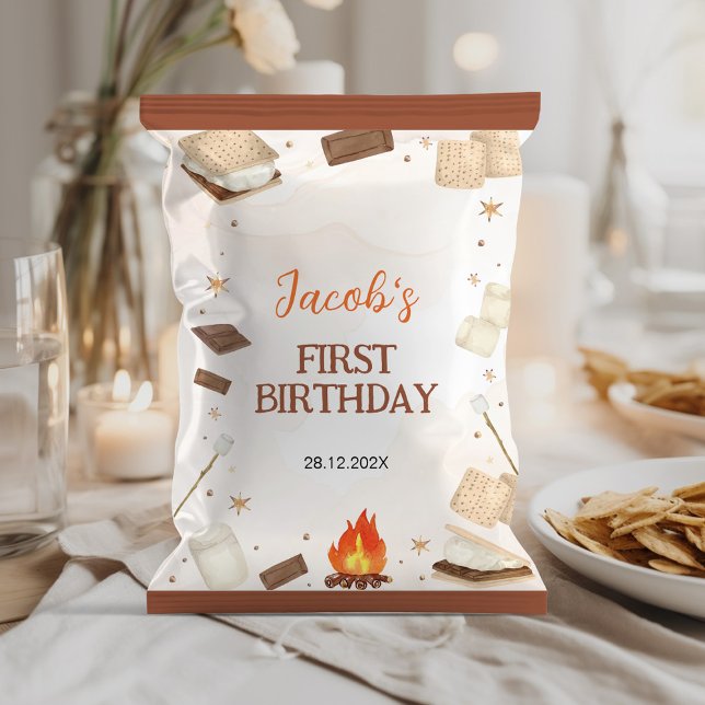 S'more Campfire Camping Birthday Chip Bag Wrapper (Creator Uploaded)