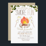Smore campfire camping birthday invitation<br><div class="desc">Smore campfire camping birthday invitation 
Perfect birthday invite for a camping,  campfire smore theme party</div>