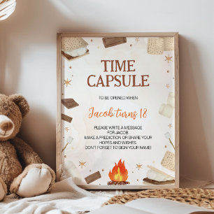 S'more Campfire Camping Party Time Capsule Poster