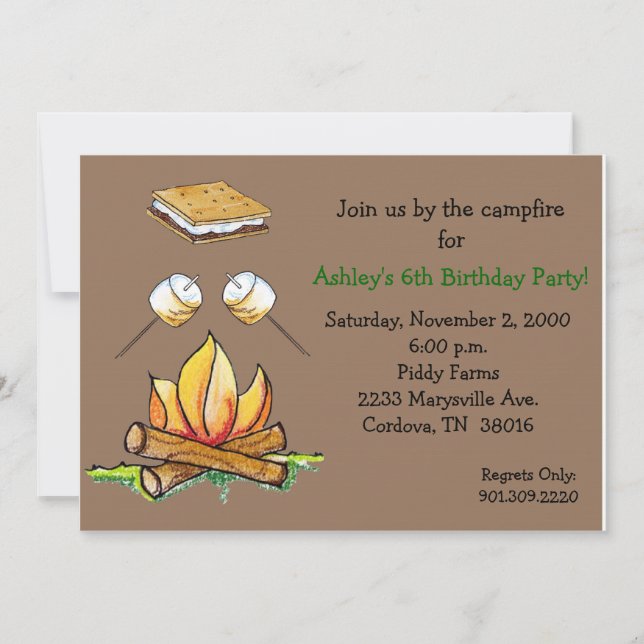 Smore Campfire Invitation (Front)