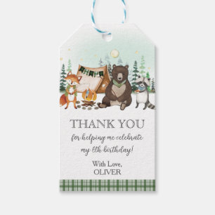 S'more Camping Bear Fox Bonfire Smores Tent Favor Gift Tags
