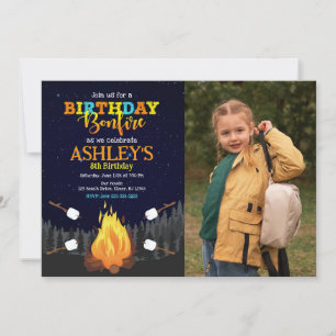 S'more Camping Bonfire Outdoor Backyard Birthday Invitation