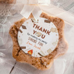 S'more Fun Campfire Camping Kids Birthday Classic Round Sticker<br><div class="desc">Add a fun,  personalised touch to your party favours,  invitations,  or thank you cards with our S'more Fun Campfire Camping Kids Birthday Classic Round Stickers. With playful s'mores,  campfire graphics,  and a rustic,  outdoor vibe,  they are sure to be a hit with both kids and adults alike.</div>