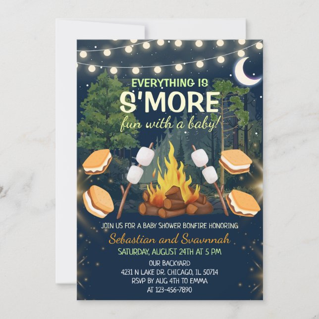 S'more Fun Campfire Smores Baby Shower Invitation (Front)