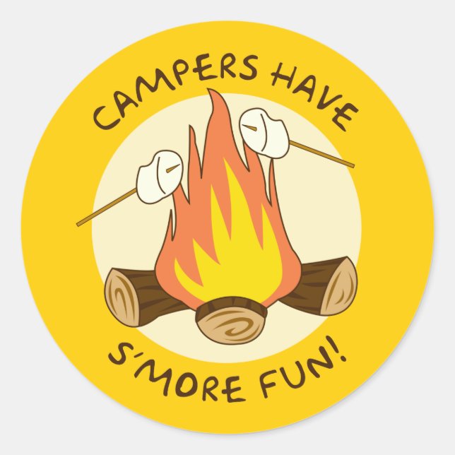 S'more Fun Classic Round Sticker (Front)