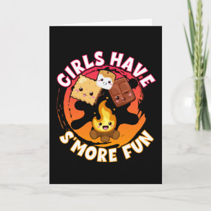 Smore Fun Girls Kids Camping Campfire Card