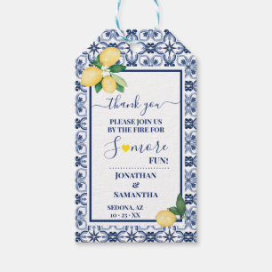 S'more Fun Mediterranean Lemon Bridal Shower Favou Gift Tags