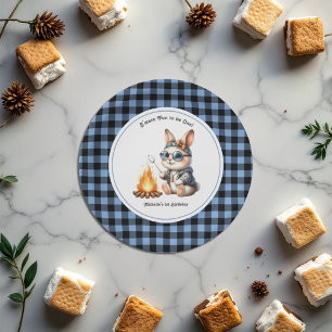 "S'more Fun to Be One!" Bunny Camping 1st Birthday Paper Plate
