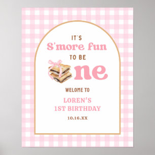 Smore Fun To Be One Girl 1st Birthday Welcome Sign