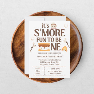 S'more Fun To Be One Kids Campfire 1st Birthday Invitation