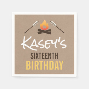 S'more Fun With Friends Bonfire Birthday Party Napkin