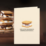 S'More Funny I Love You Custom Any Occasion Card<br><div class="desc">This charming any occasion greeting card features an adorable illustration of a s'more with a smiling face, complete with graham crackers, marshmallows, and chocolate. The playful design is set against a soft, cream-coloured background, complementing the cute s'more character. Below the illustration, the card reads, "You're just like graham crackers, marshmallows...</div>