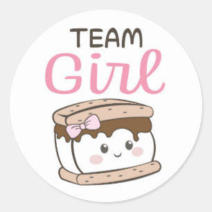 S'more gender reveal Team Girl sticker