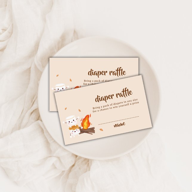 S'more Love Campfire Diaper Raffle Baby Shower  Enclosure Card (S'more Love Campfire Diaper Raffle Baby Shower Enclosure Card)