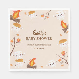S'more Love Fall Rustic Camping Baby Shower  Napkin