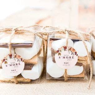 S'more love Fall Wedding Favour Classic Round Sticker