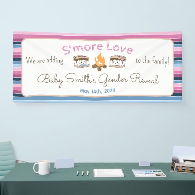 S'more Love gender reveal Banner (Tradeshow)
