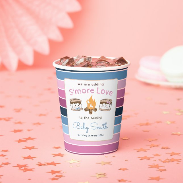 S'more Love gender reveal  Paper Cups (Insitu)