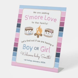 S'more Love gender reveal  Pedestal Sign