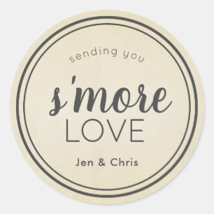 S'more Love Kraft Paper Wedding Favour Classic Round Sticker