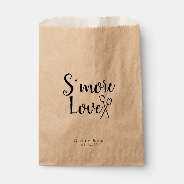 Smore Love Marshmallow Bridal Shower Wedding Treat Favour Bags (Front)