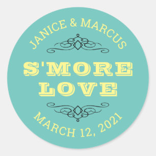 S'more Love Stickers, Smore Favour Stickers