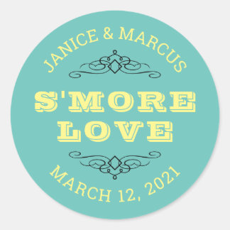 S'more Love Stickers, Smore Favour Stickers