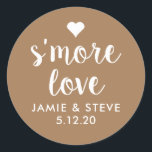 S'more Love Stickers, Smore Favour Stickers<br><div class="desc">Beautiful stickers customised with your names and date. Make your big day stand out with stylish wedding stickers to add a personal touch to your invitations and envelopes. Perfect to use as envelopes seals for mailing your wedding invitations or for party favour stickers.</div>