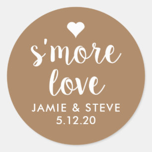 S'more Love Stickers, Smore Favour Stickers