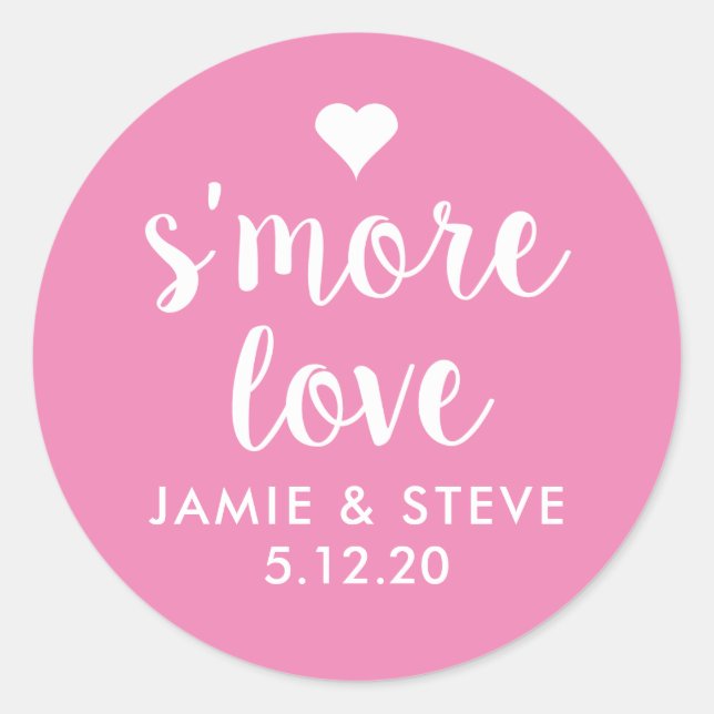 S'more Love Stickers, Smore Favour Stickers (Front)