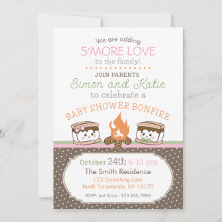 S'more Love themed baby shower invitation