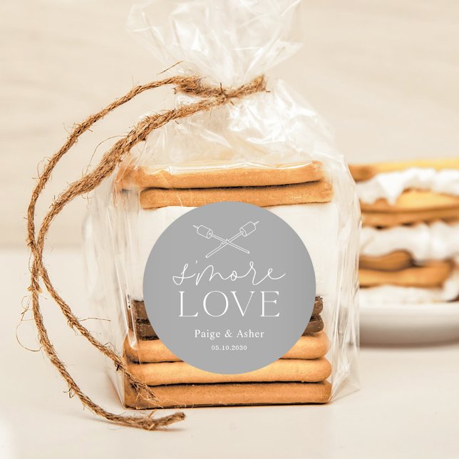 Smore Love Wedding Bridal Birthday Party Favours Classic Round Sticker (Creator Uploaded)